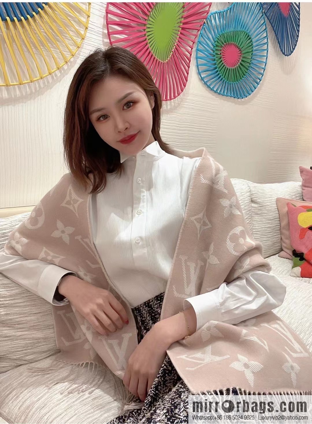 LV Louis Vuitton SIMPLY LV wool long towel m76964 m76966