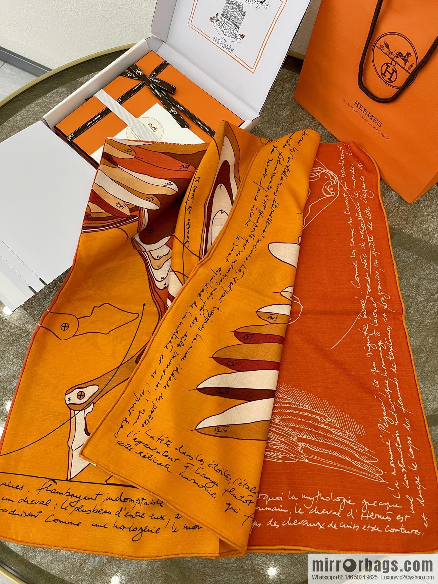 Hermes Handmade curled cashmere and silk blend shawl