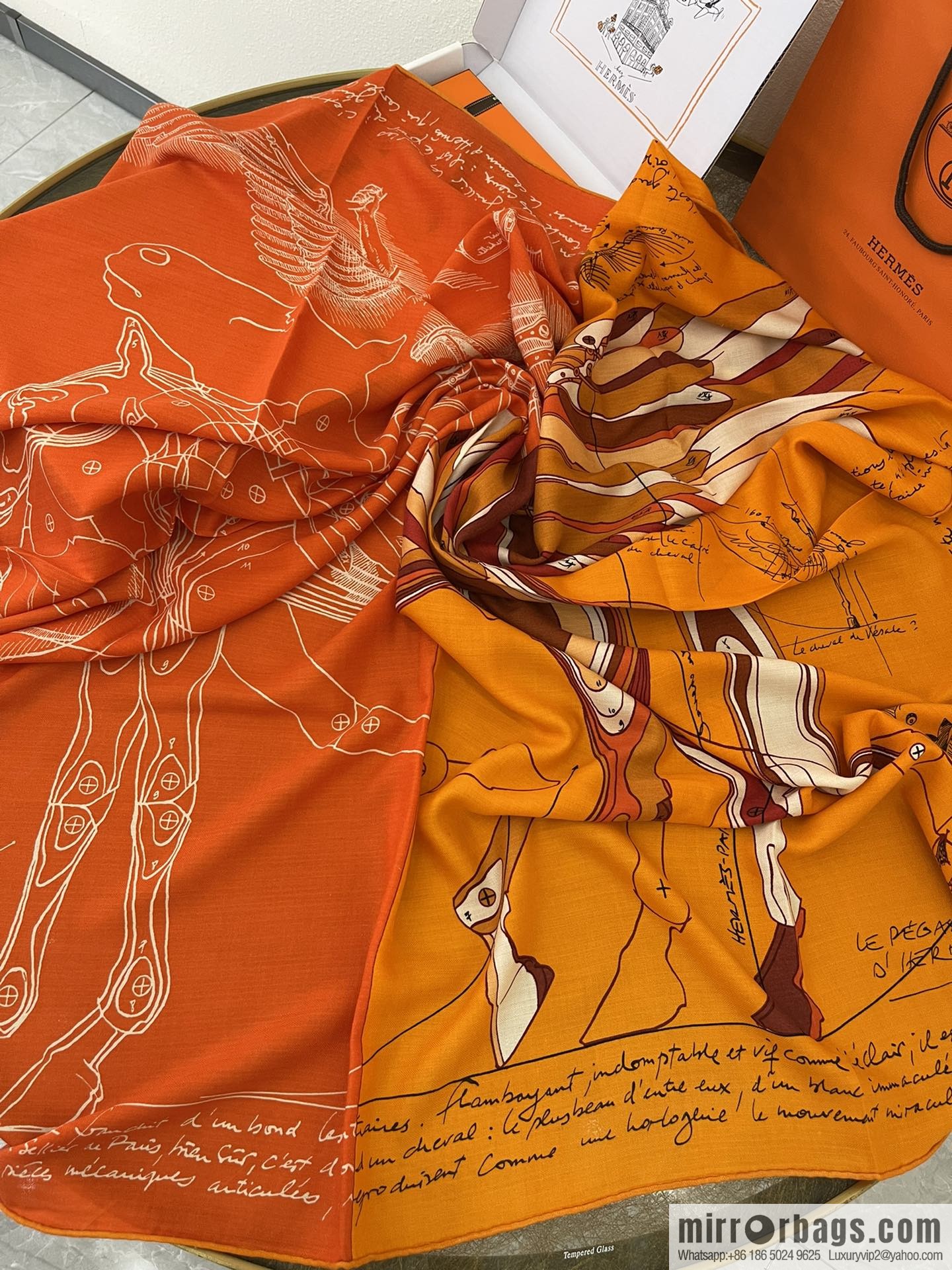 Hermes Handmade curled cashmere and silk blend shawl