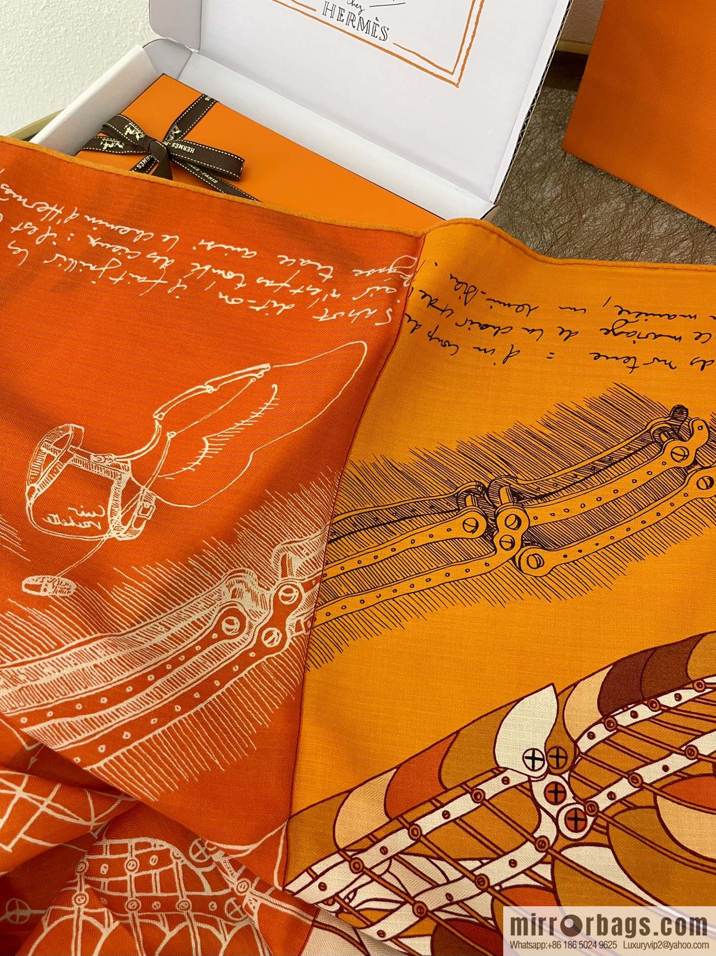 Hermes Handmade curled cashmere and silk blend shawl