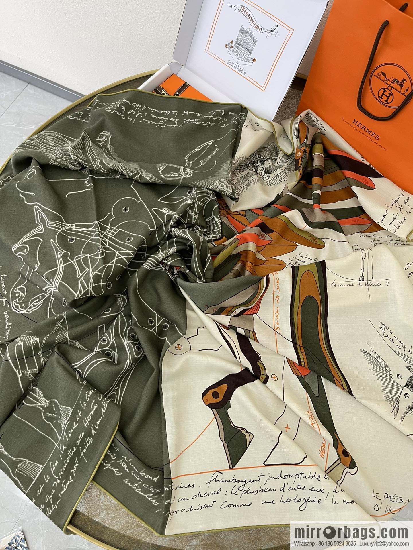 Hermes Handmade curled cashmere and silk blend shawl