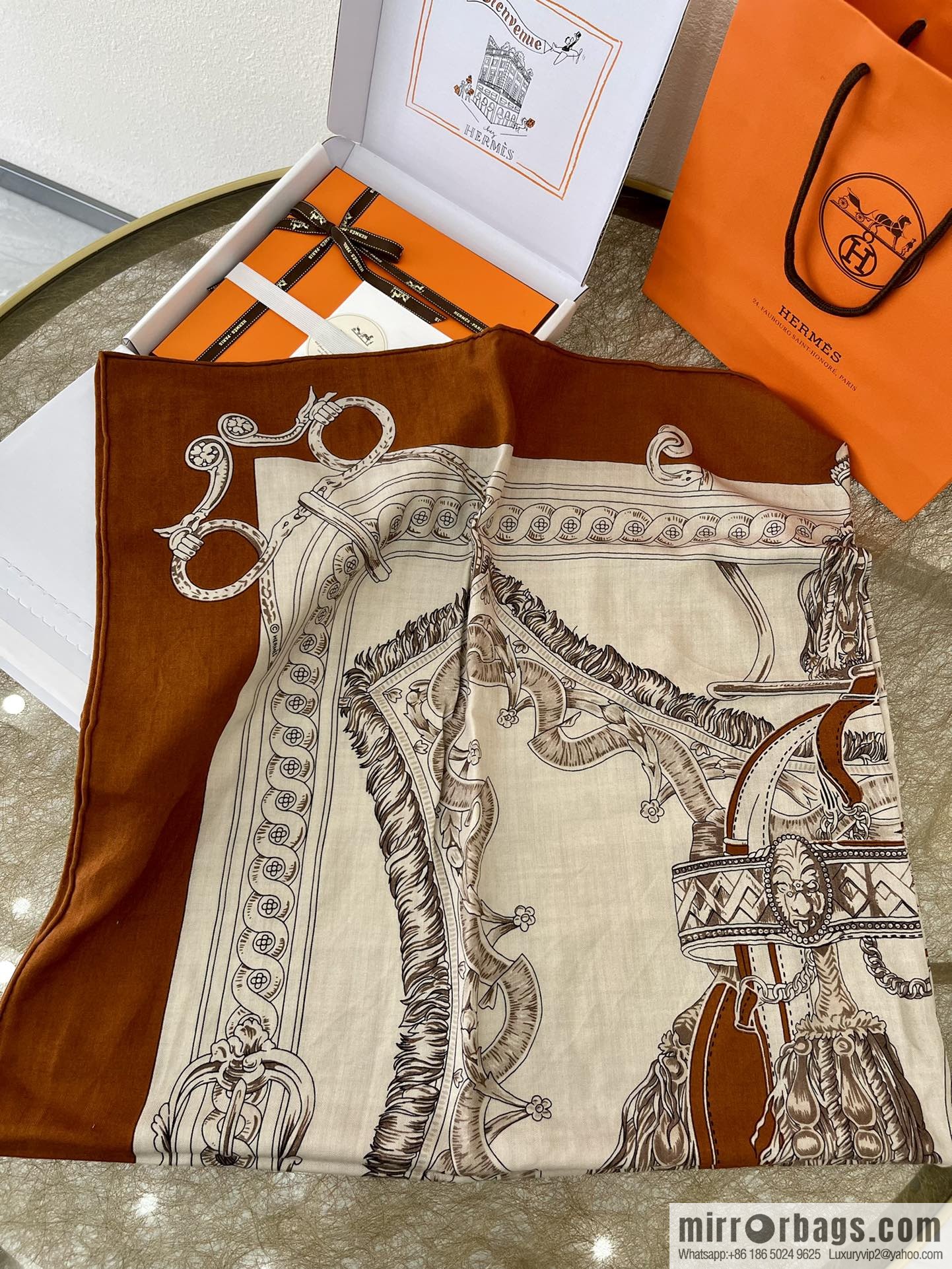 Hermes Handmade curled cashmere and silk blend shawl