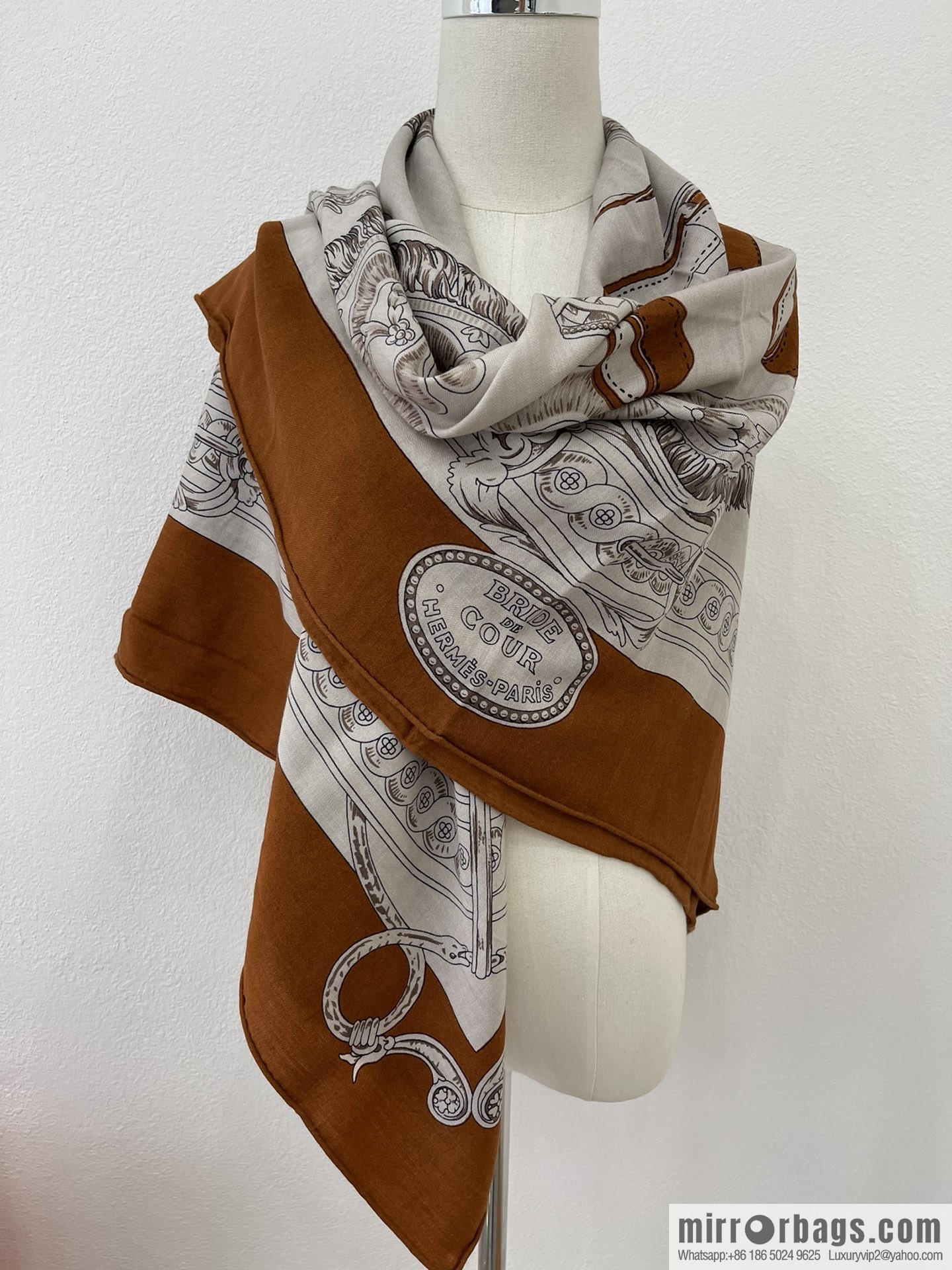 Hermes Handmade curled cashmere and silk blend shawl