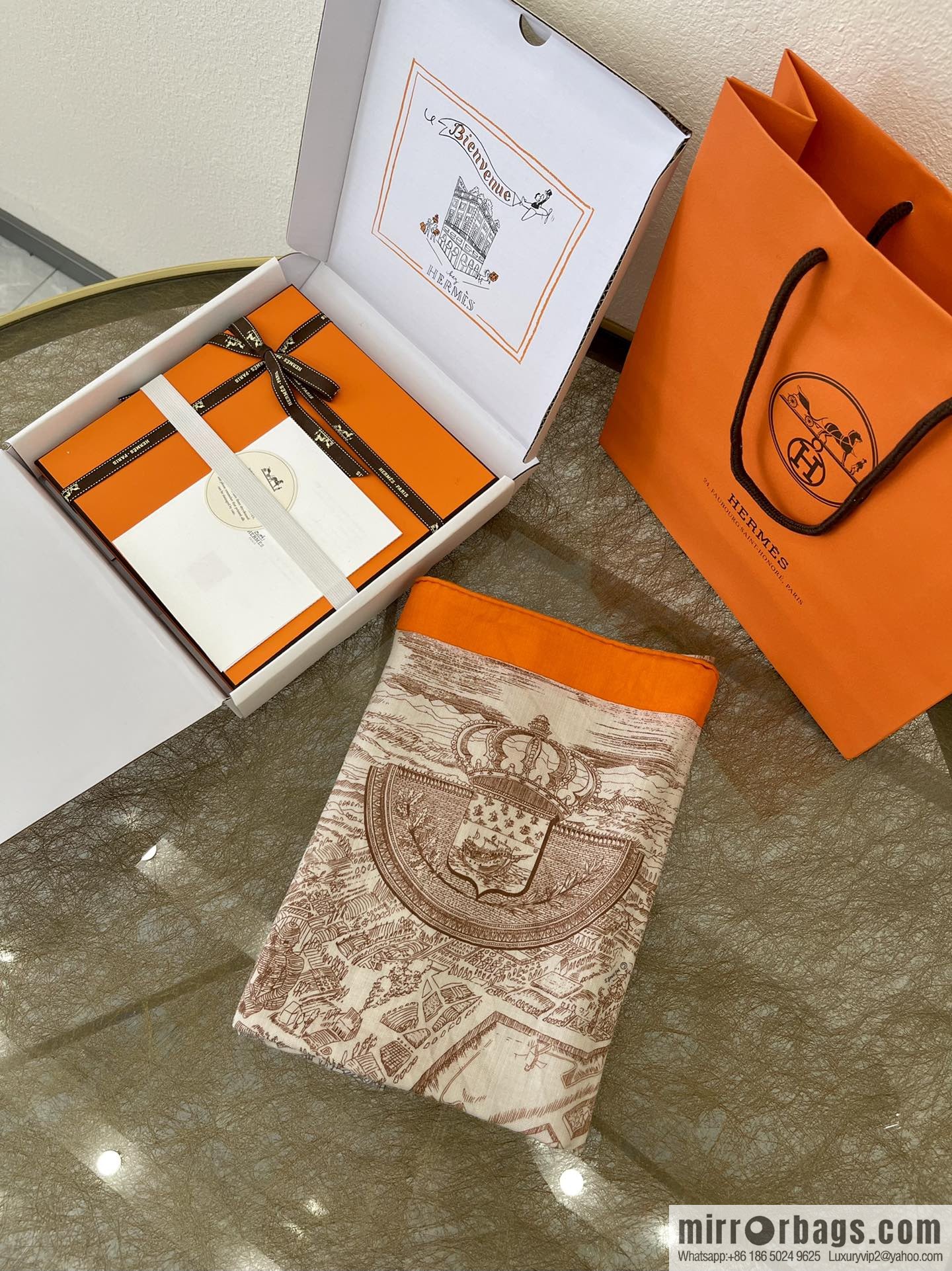 Hermes Handmade curled cashmere and silk blend shawl