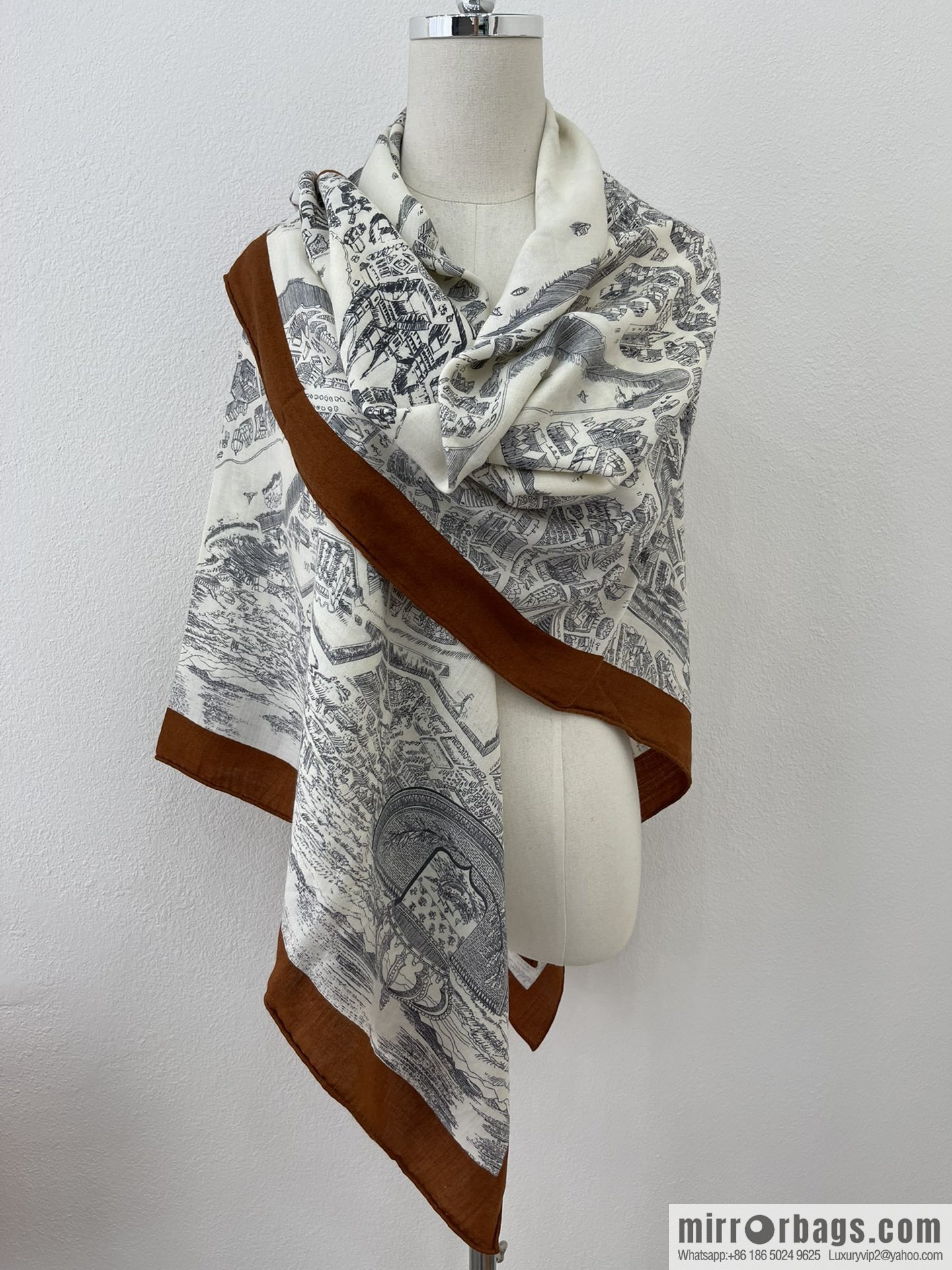 Hermes Handmade curled cashmere and silk blend shawl