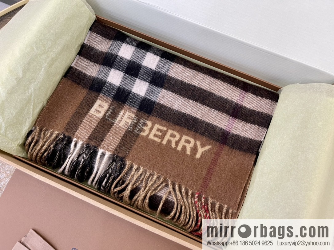 Burberry two-tone contrast checked cashmere scarf