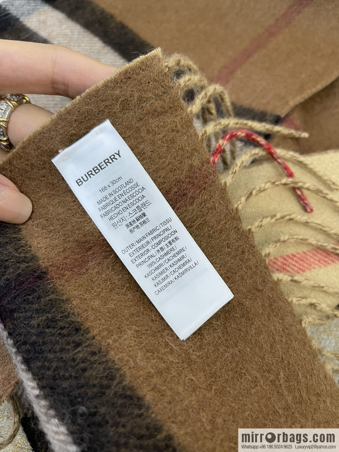 Burberry two-tone contrast checked cashmere scarf