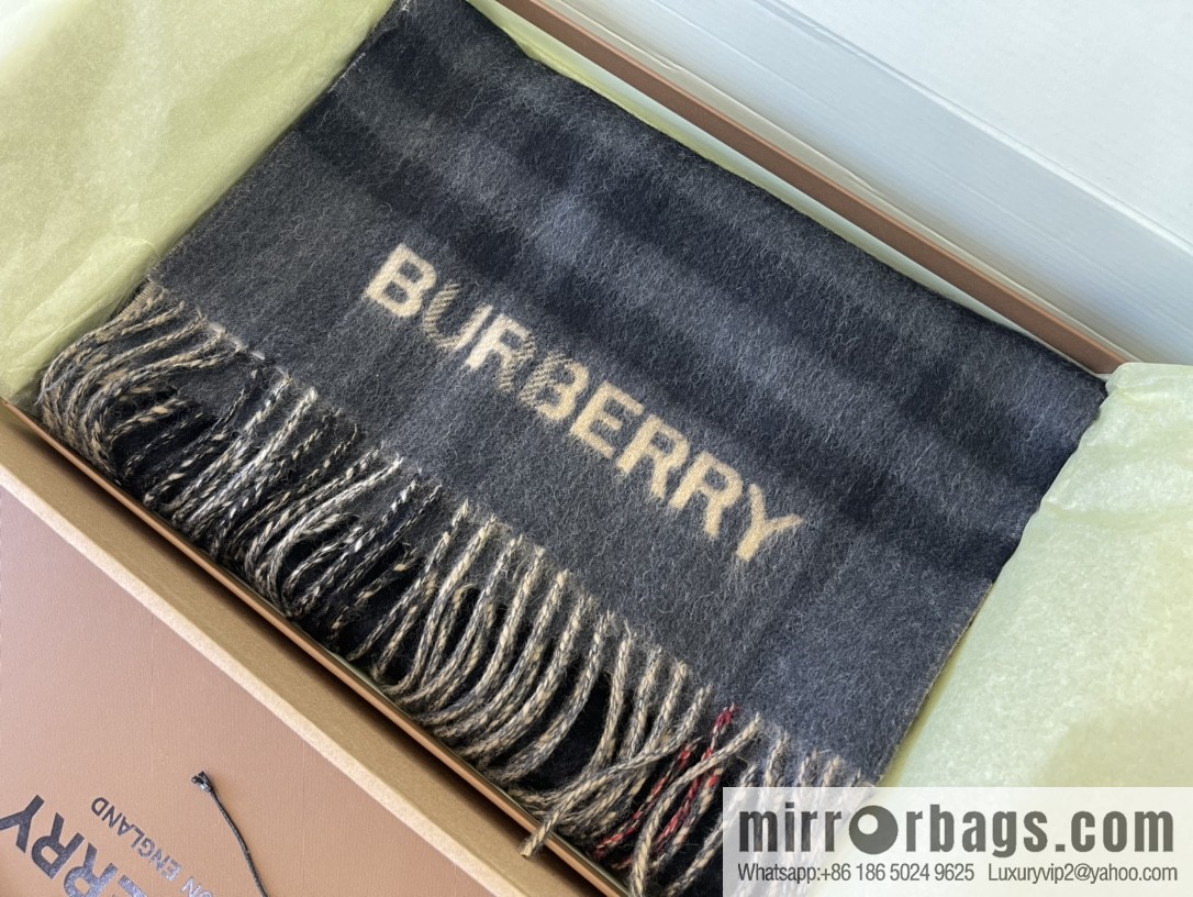 Burberry two-tone contrast checked cashmere scarf