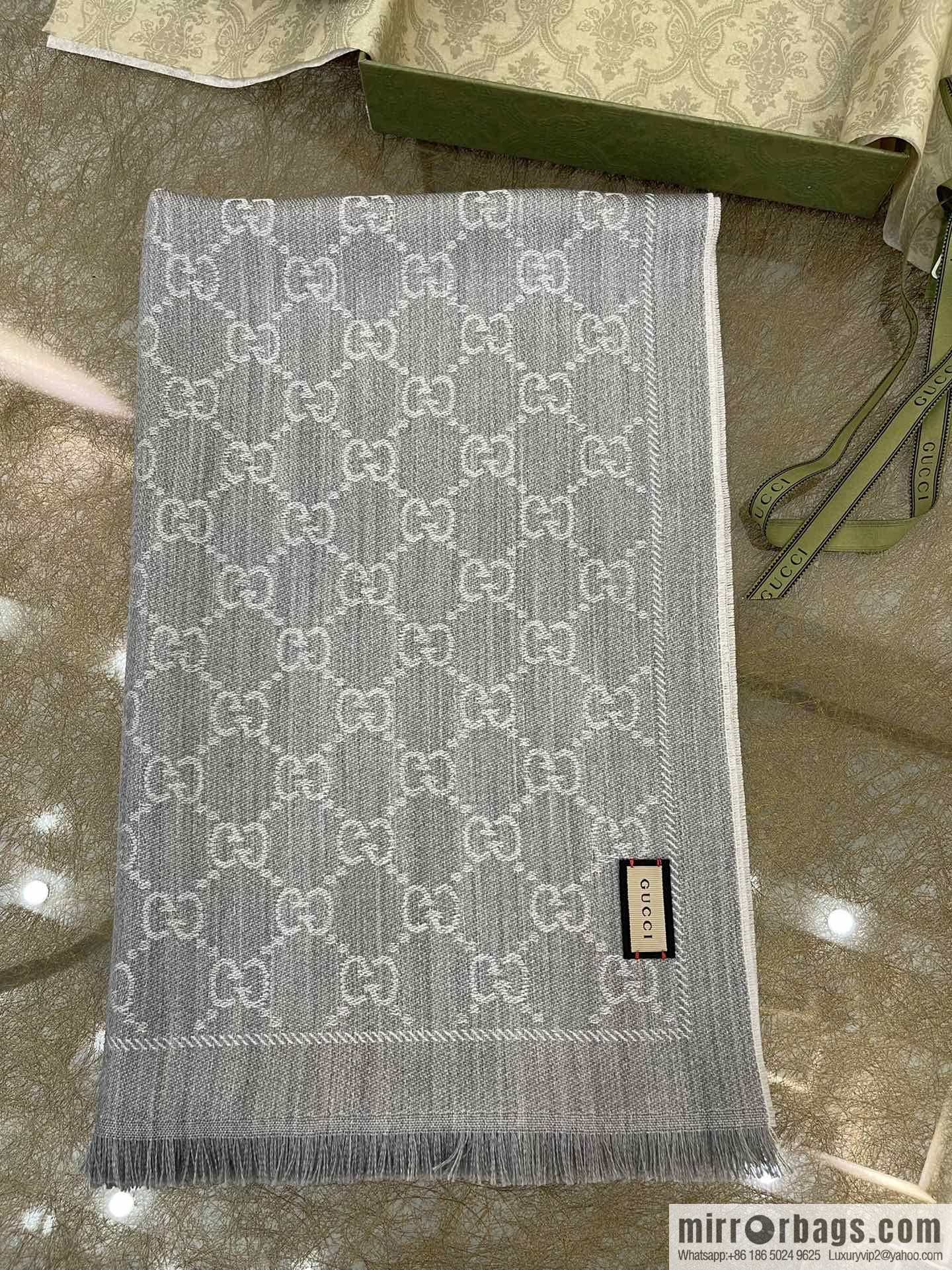 GUCCI Gucci GG Jacquard pattern knitted wool scarf 133483