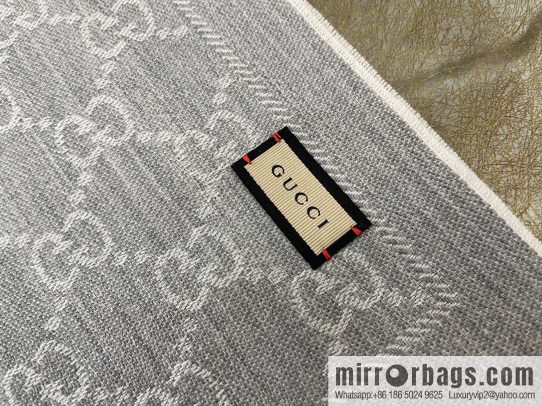 GUCCI Gucci GG Jacquard pattern knitted wool scarf 133483