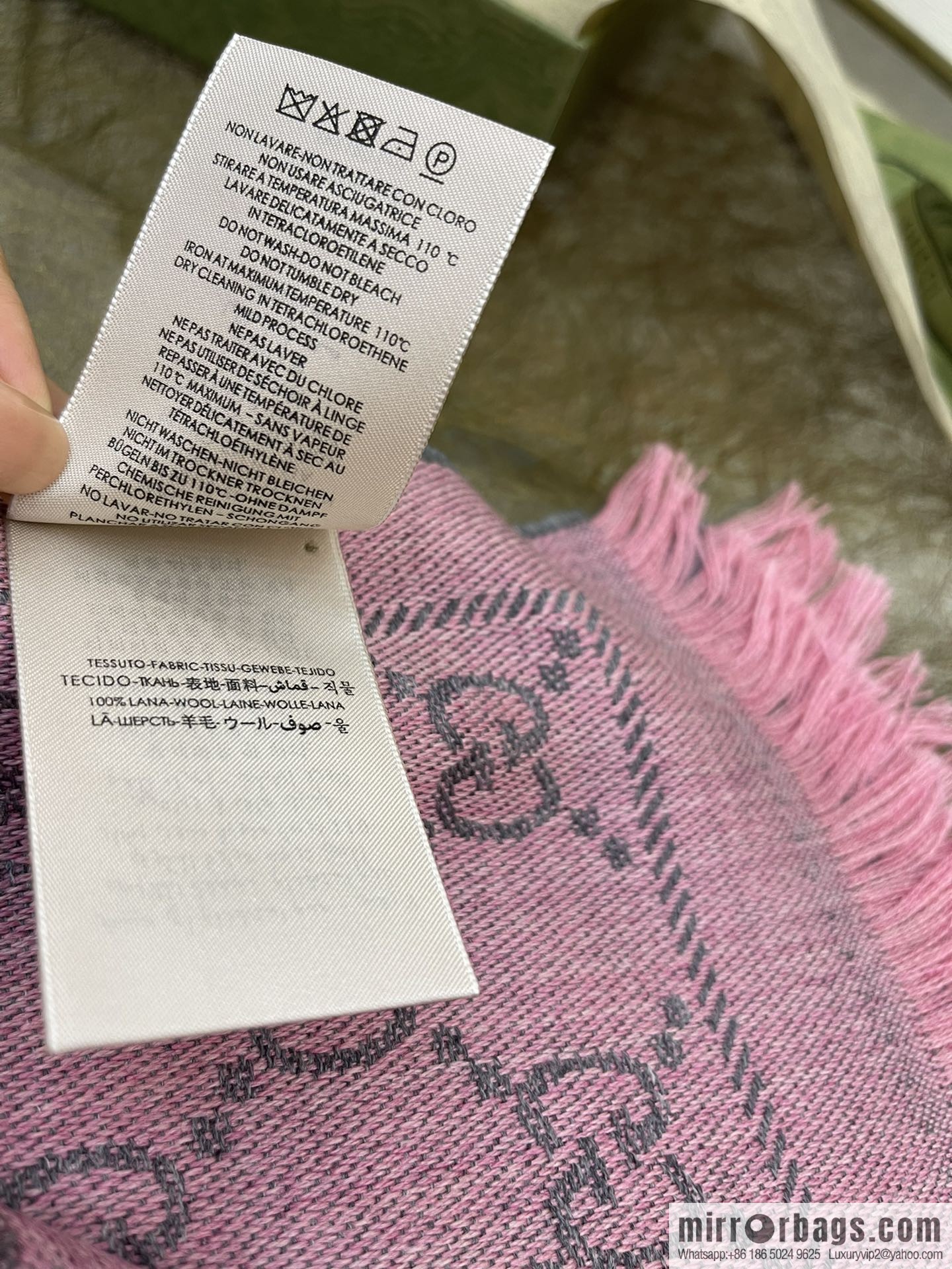 GUCCI Gucci GG Jacquard pattern knitted wool scarf 133483