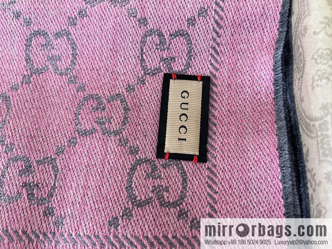 GUCCI Gucci GG Jacquard pattern knitted wool scarf 133483
