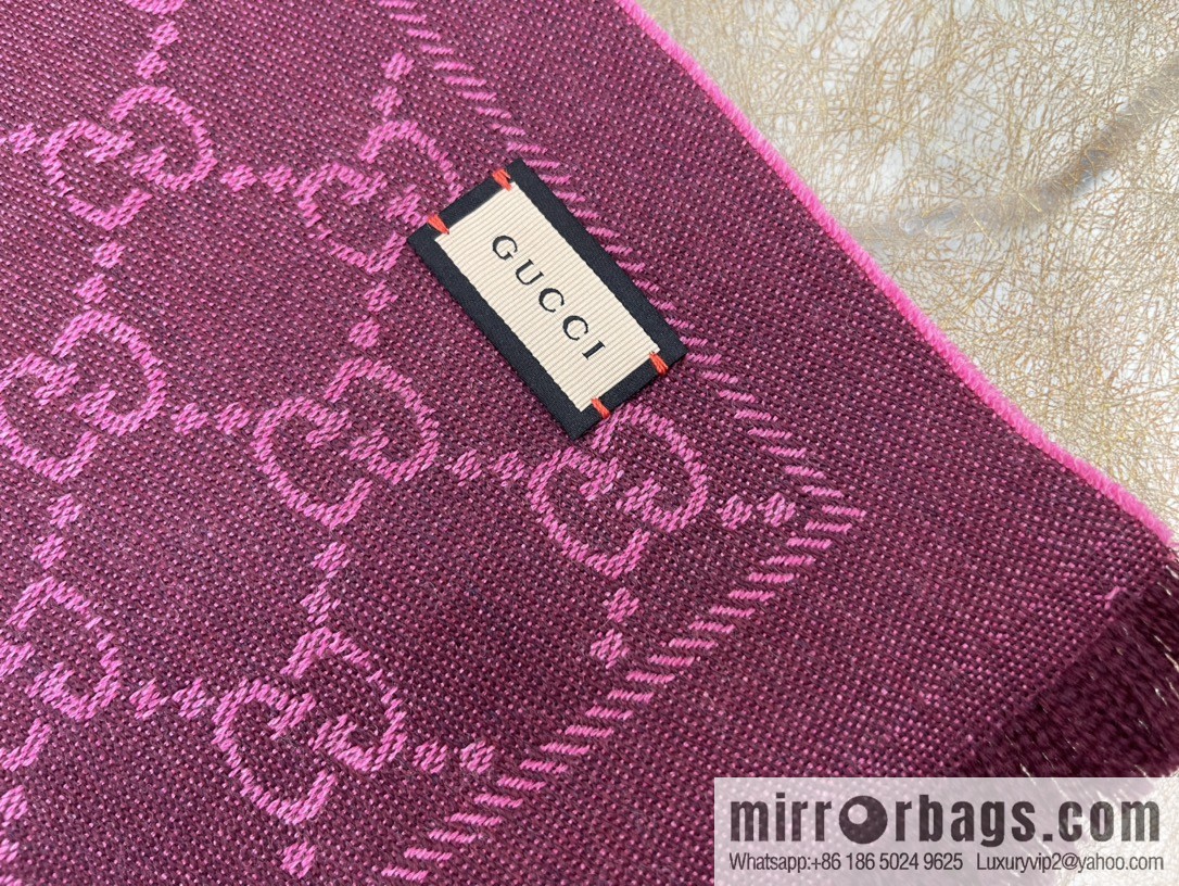 GUCCI Gucci GG Jacquard pattern knitted wool scarf 133483