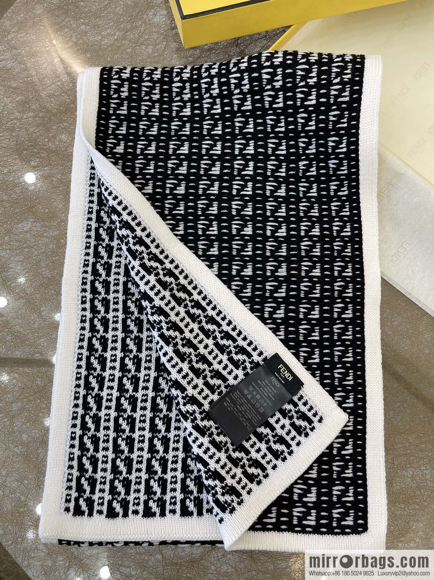 FENDI Fendi FF miniature pattern new knitted wool scarf