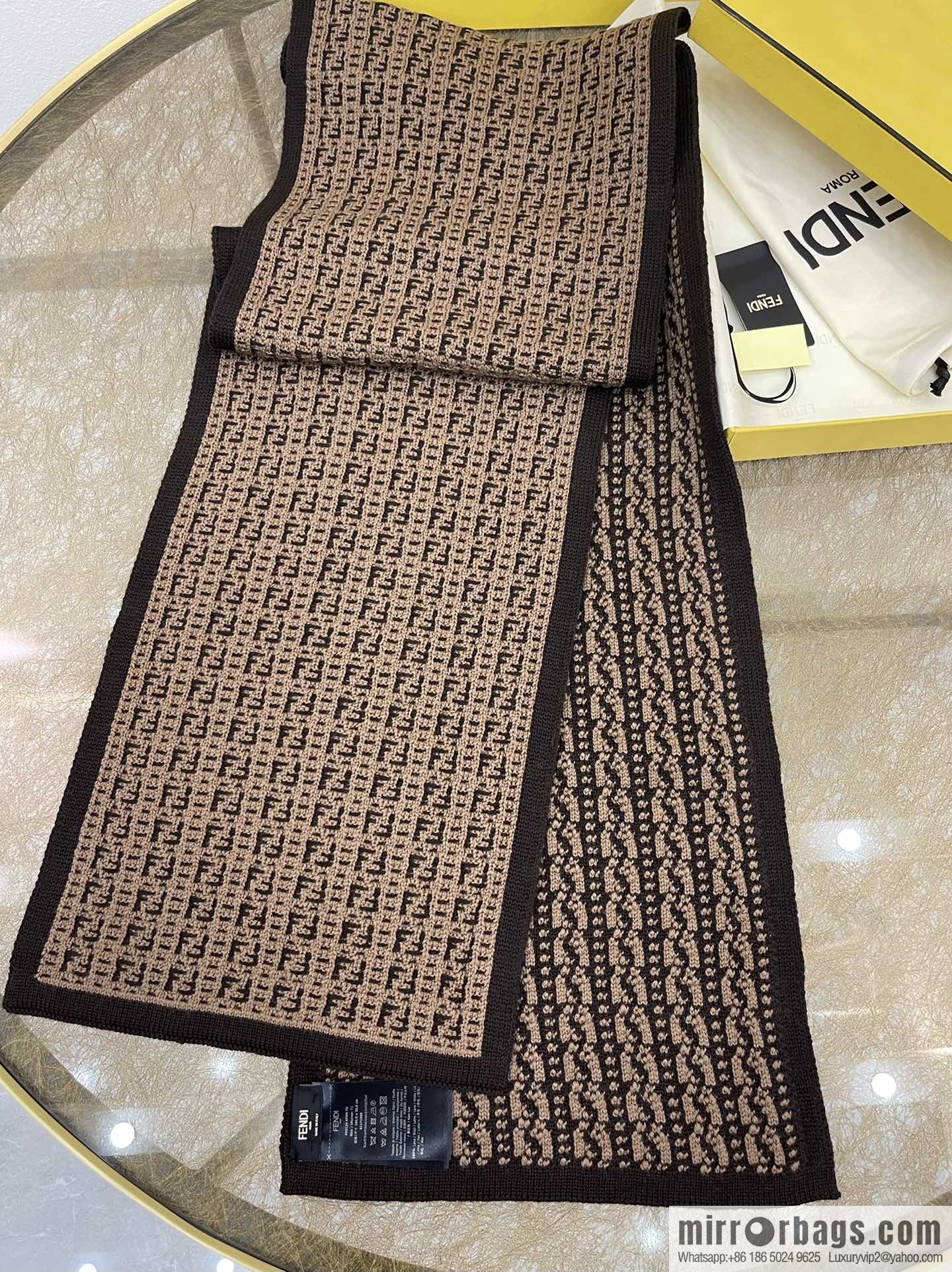 FENDI Fendi FF miniature pattern new knitted wool scarf