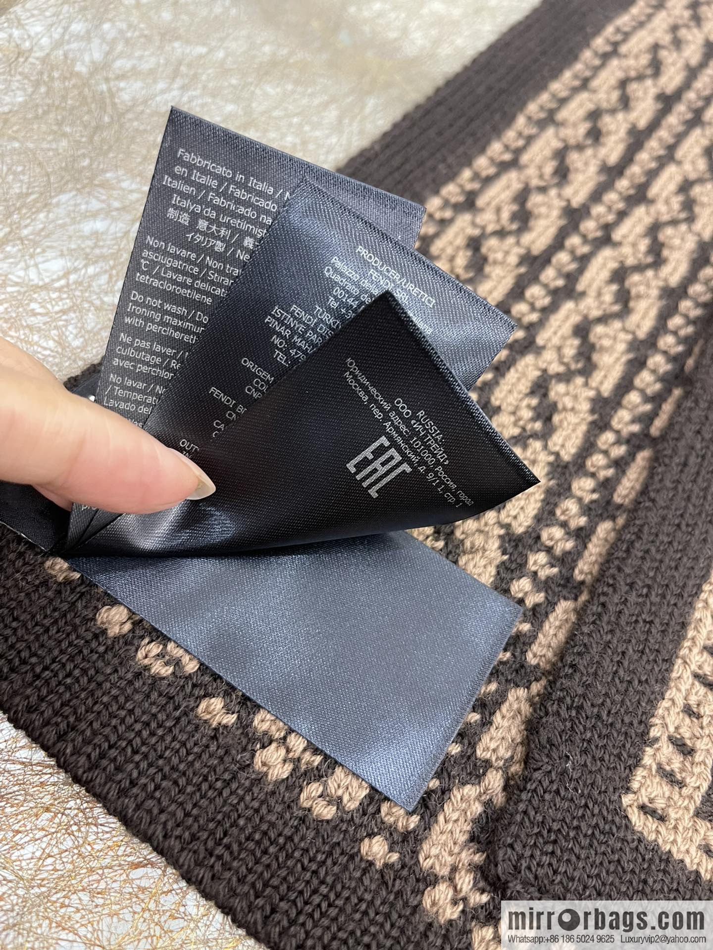 FENDI Fendi FF miniature pattern new knitted wool scarf