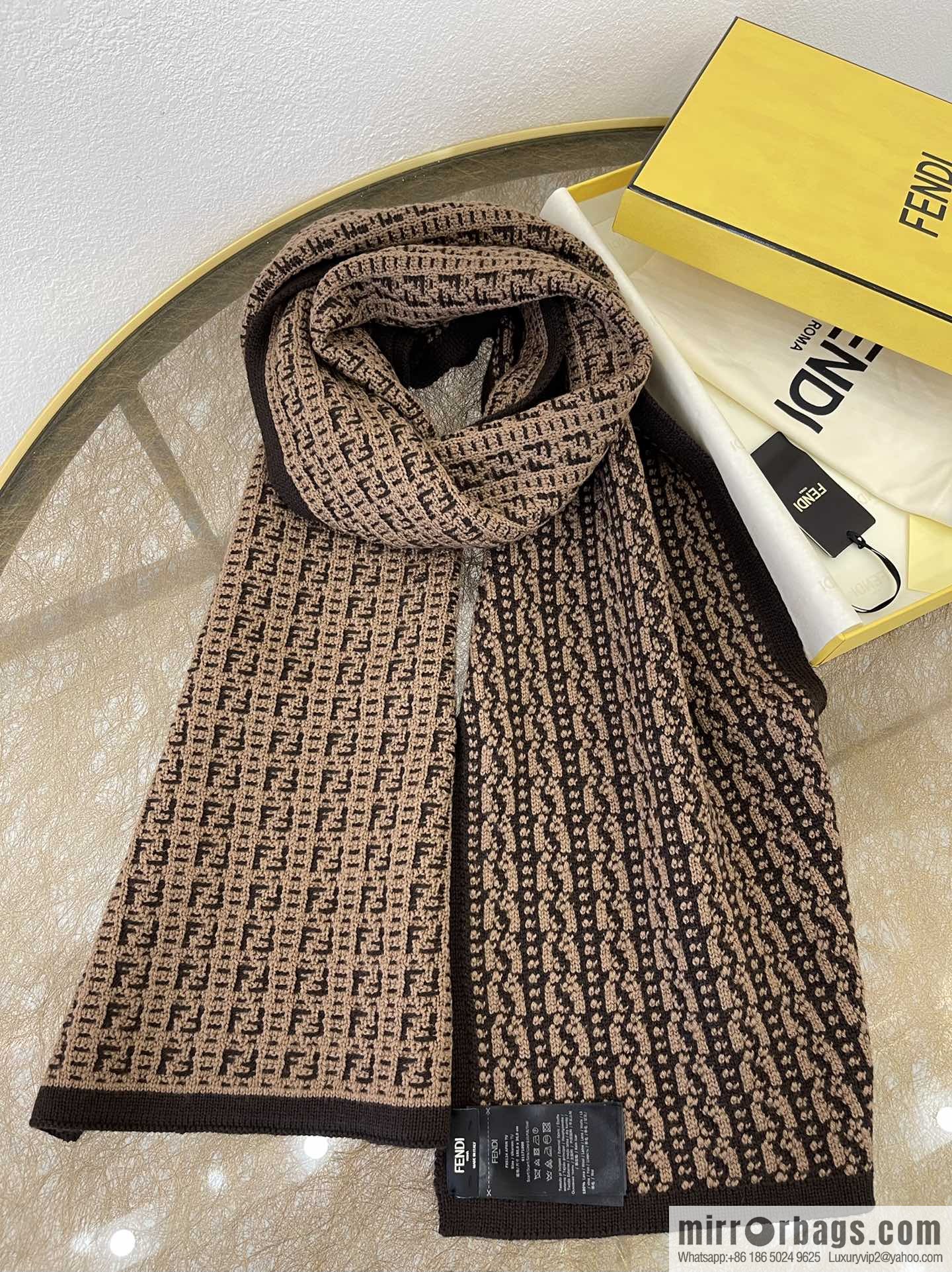 FENDI Fendi FF miniature pattern new knitted wool scarf
