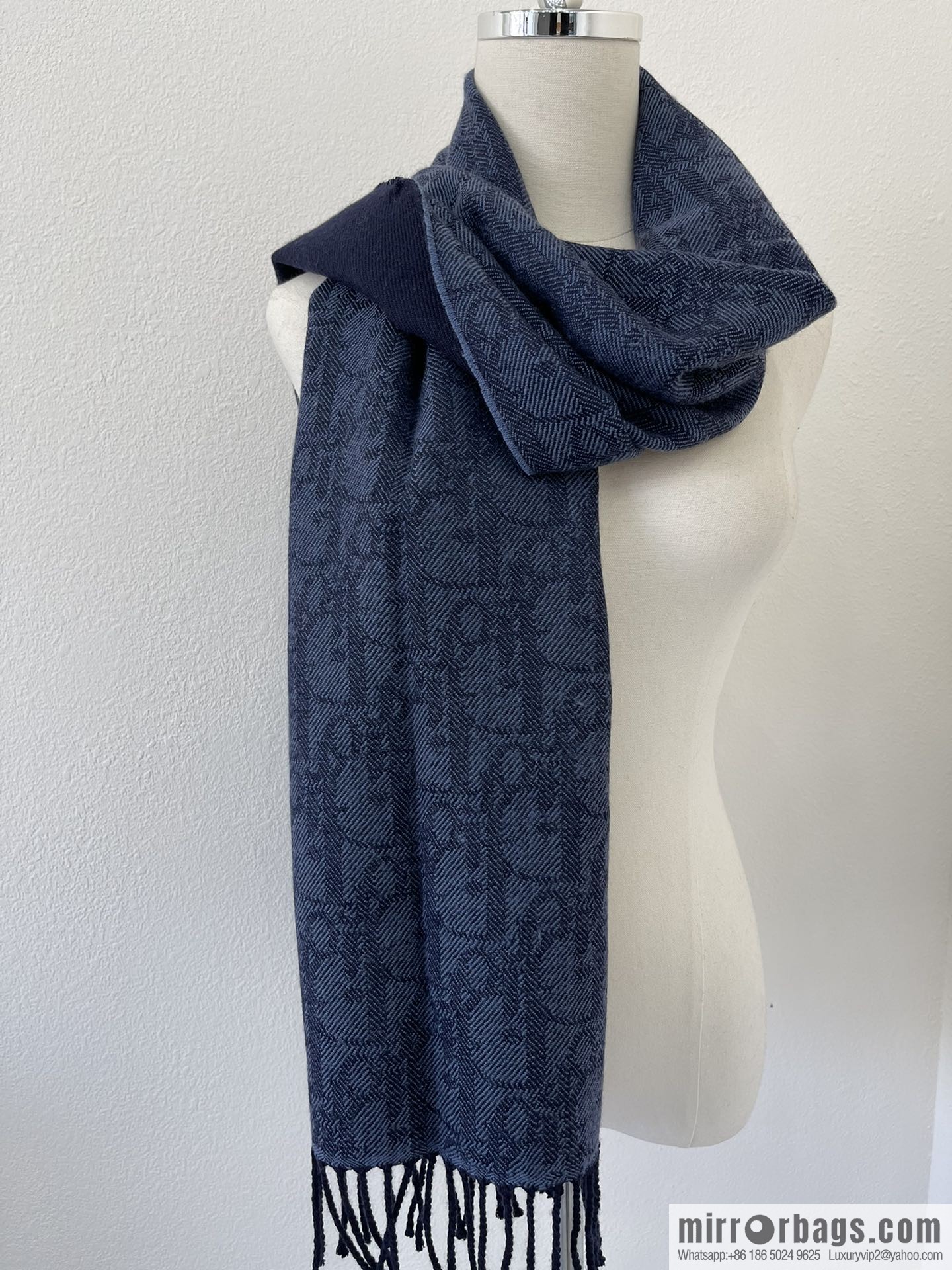 Dior Blue Oblique Print Unisex Scarf