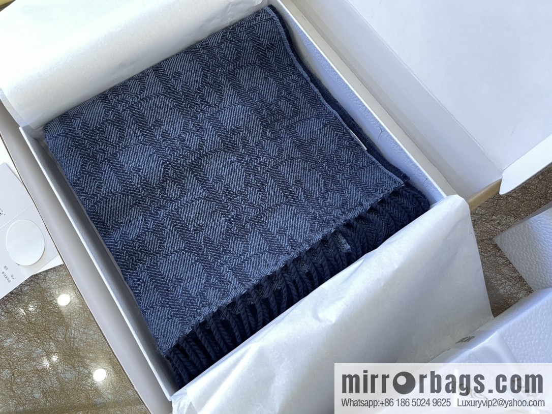 Dior Blue Oblique Print Unisex Scarf