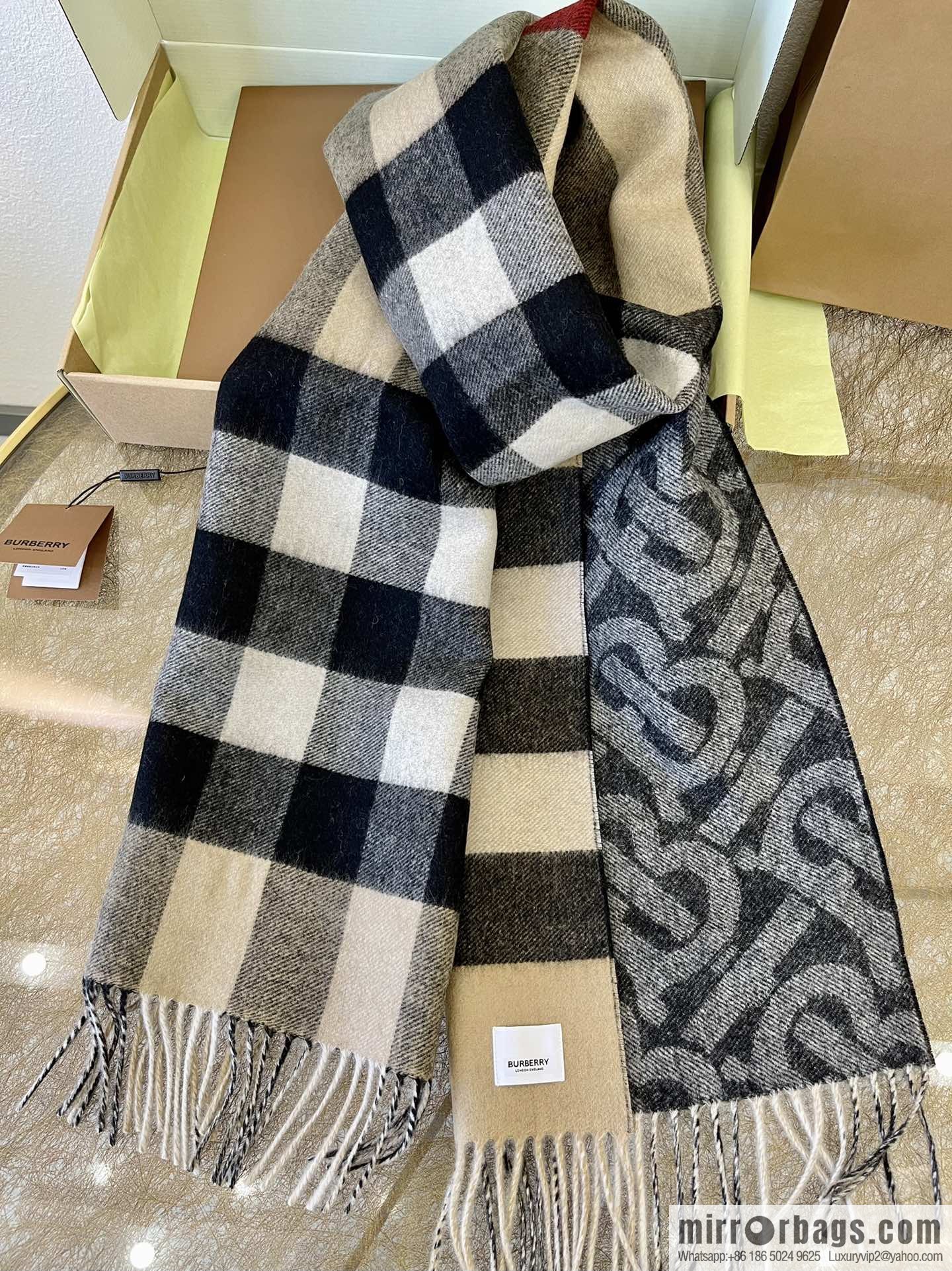 Burberry Jacquard Worsted Cashmere Scarf
