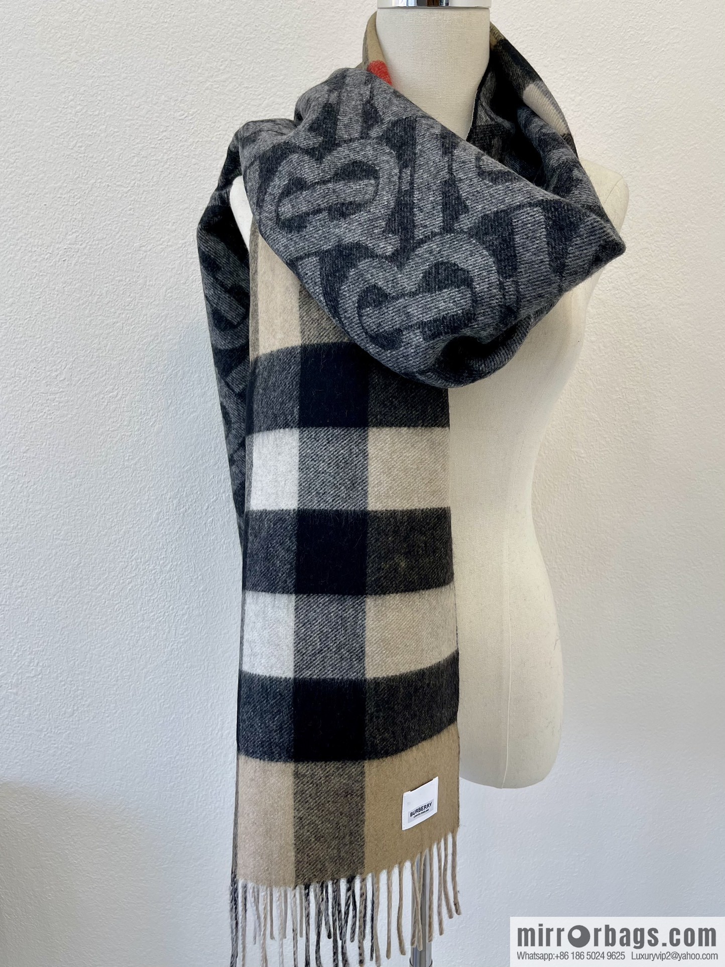 Burberry Jacquard Worsted Cashmere Scarf