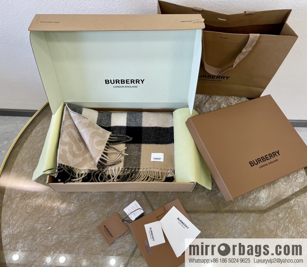 Burberry Jacquard Worsted Cashmere Scarf
