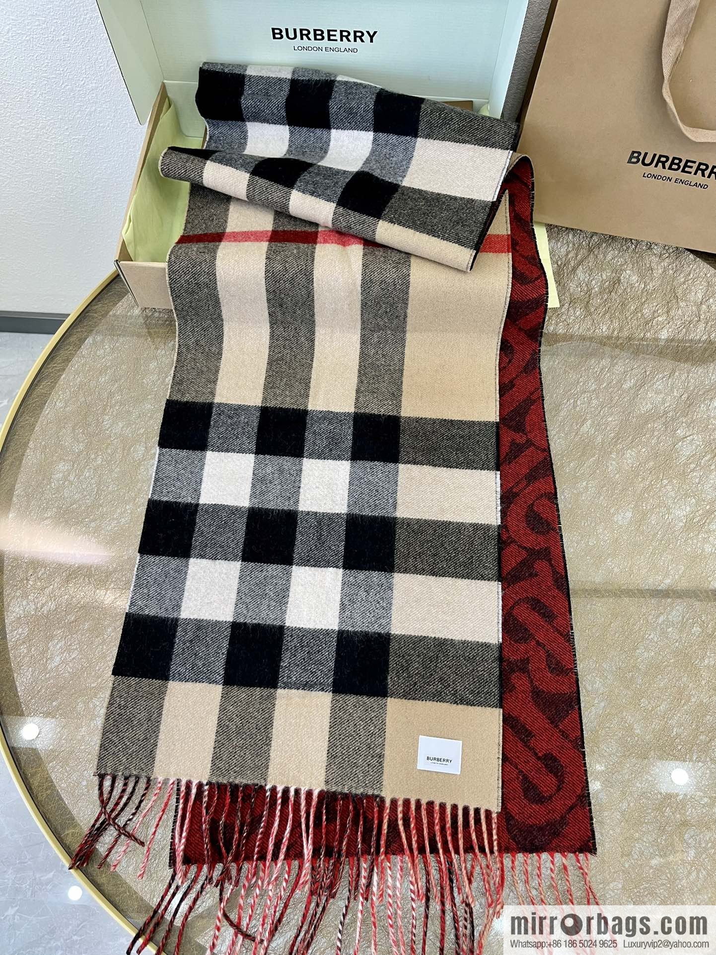 Burberry Jacquard Worsted Cashmere Scarf