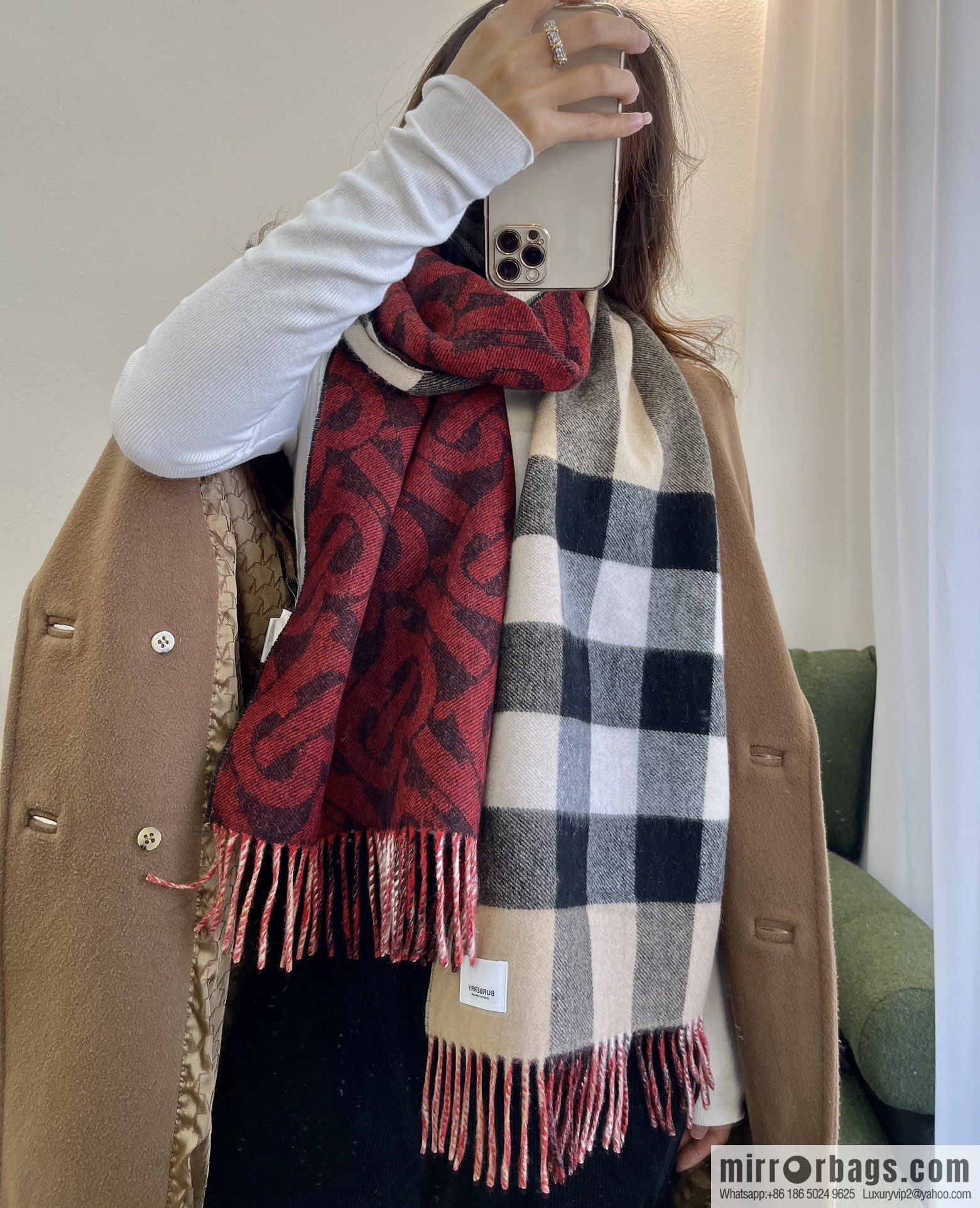 Burberry Jacquard Worsted Cashmere Scarf