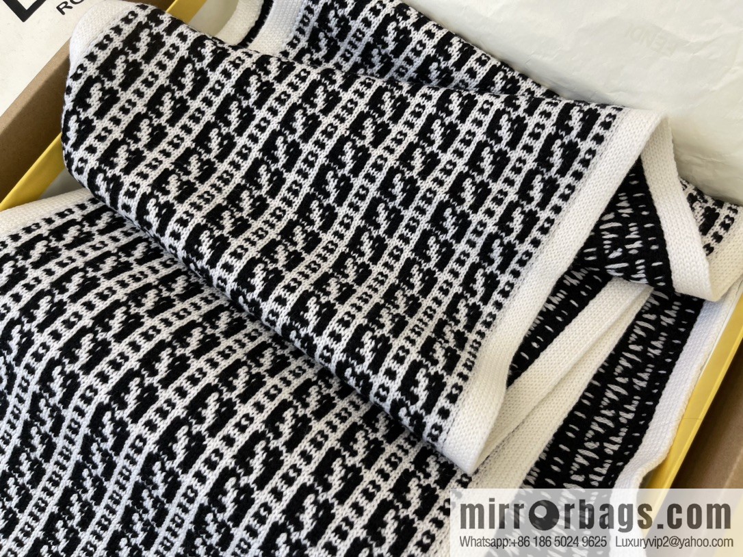 FENDI Fendi FF miniature pattern new knitted wool scarf