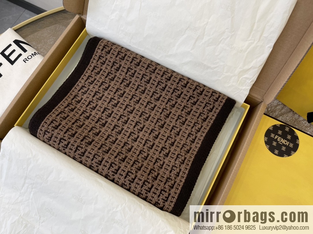 FENDI Fendi FF miniature pattern new knitted wool scarf