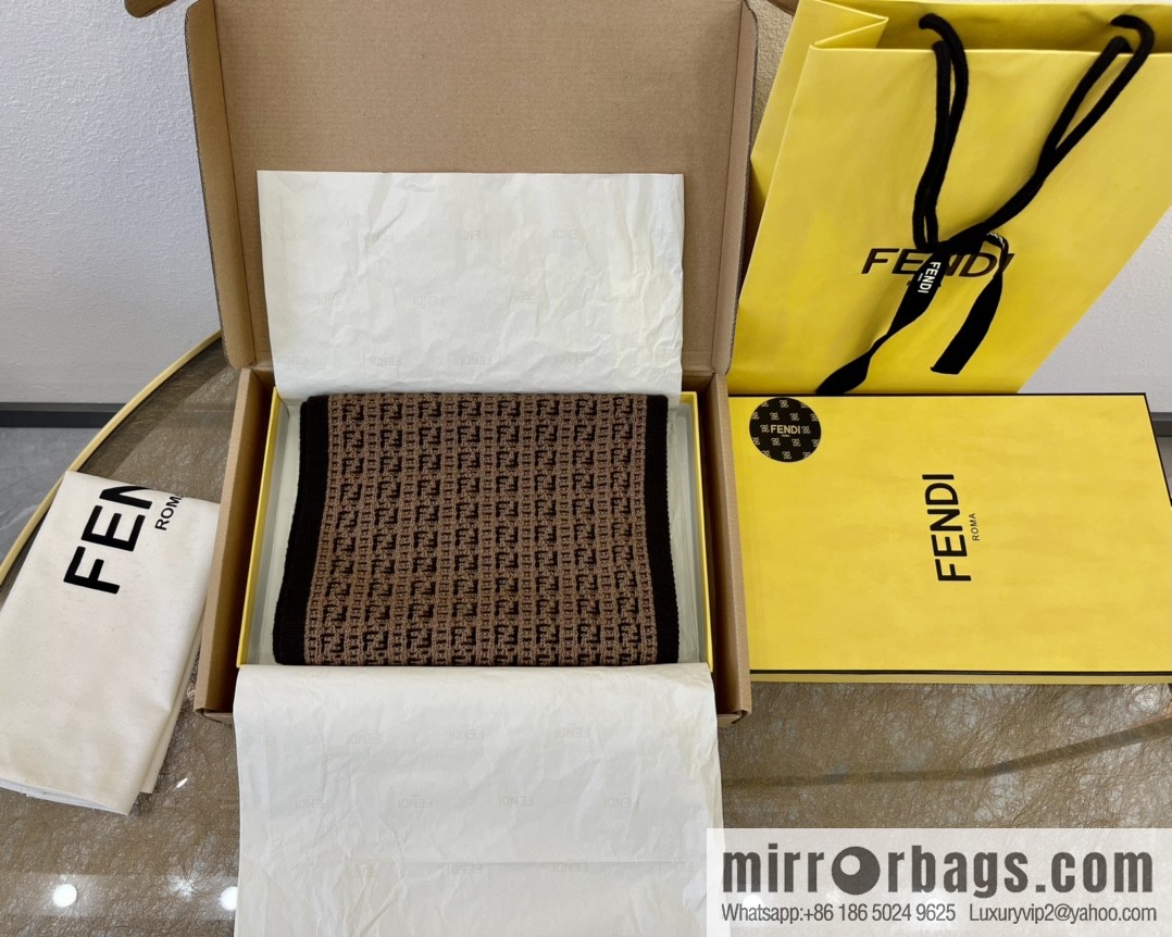 FENDI Fendi FF miniature pattern new knitted wool scarf