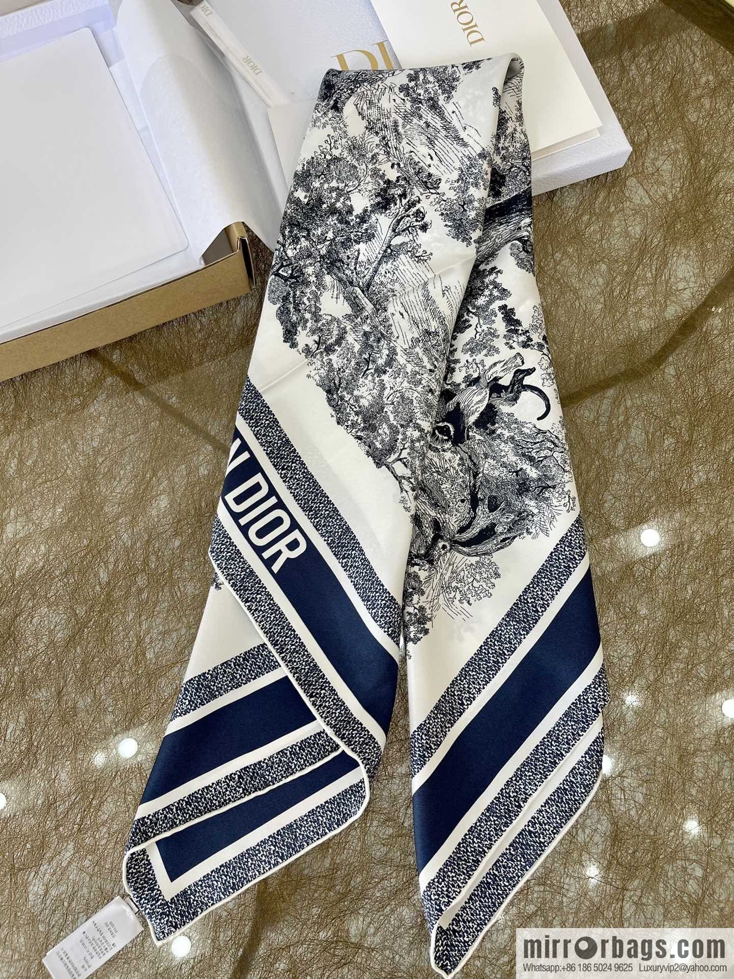 Dior 100% Silk New Sauvage Printed Square Towel