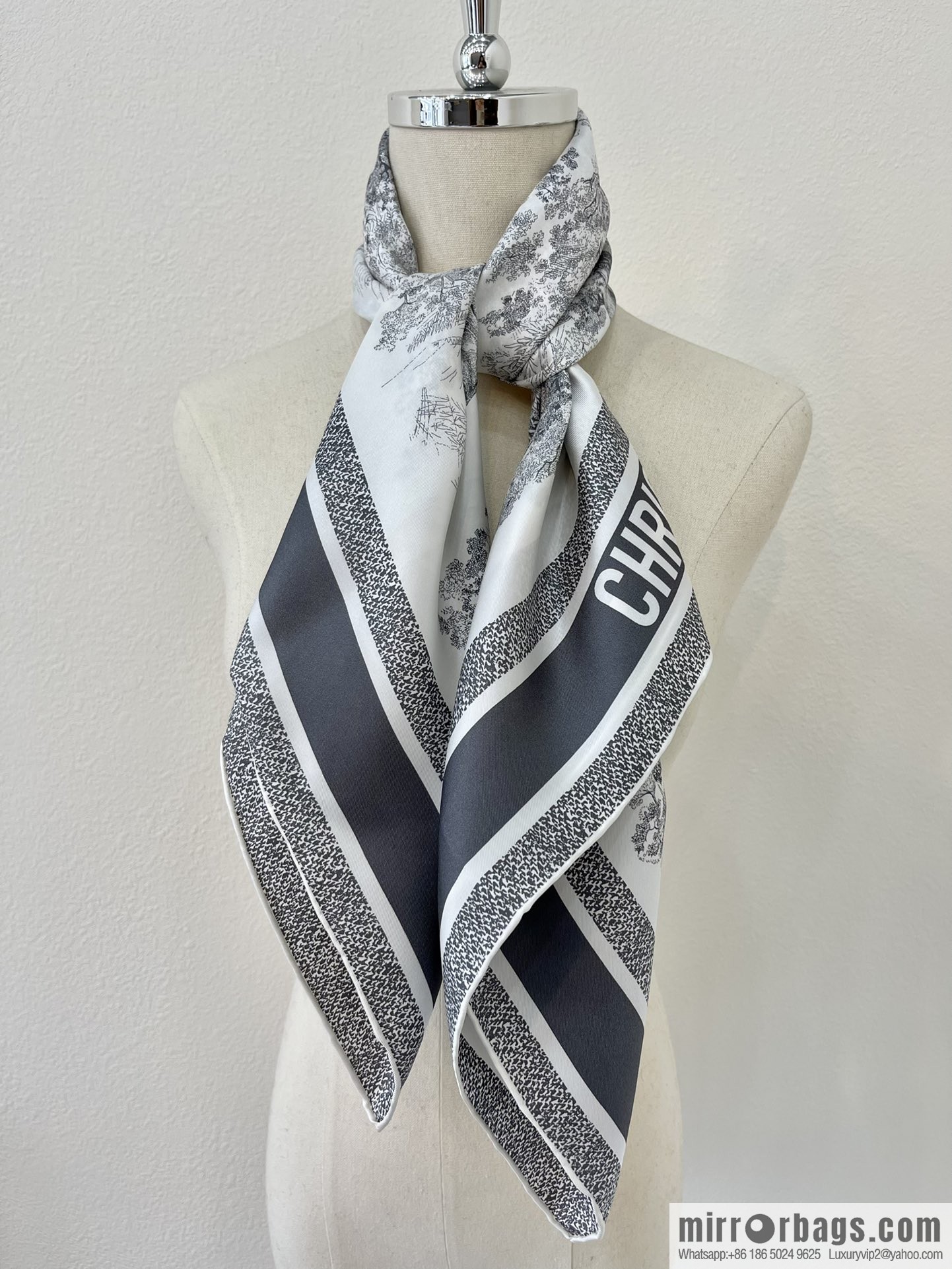 Dior 100% Silk New Sauvage Printed Square Towel