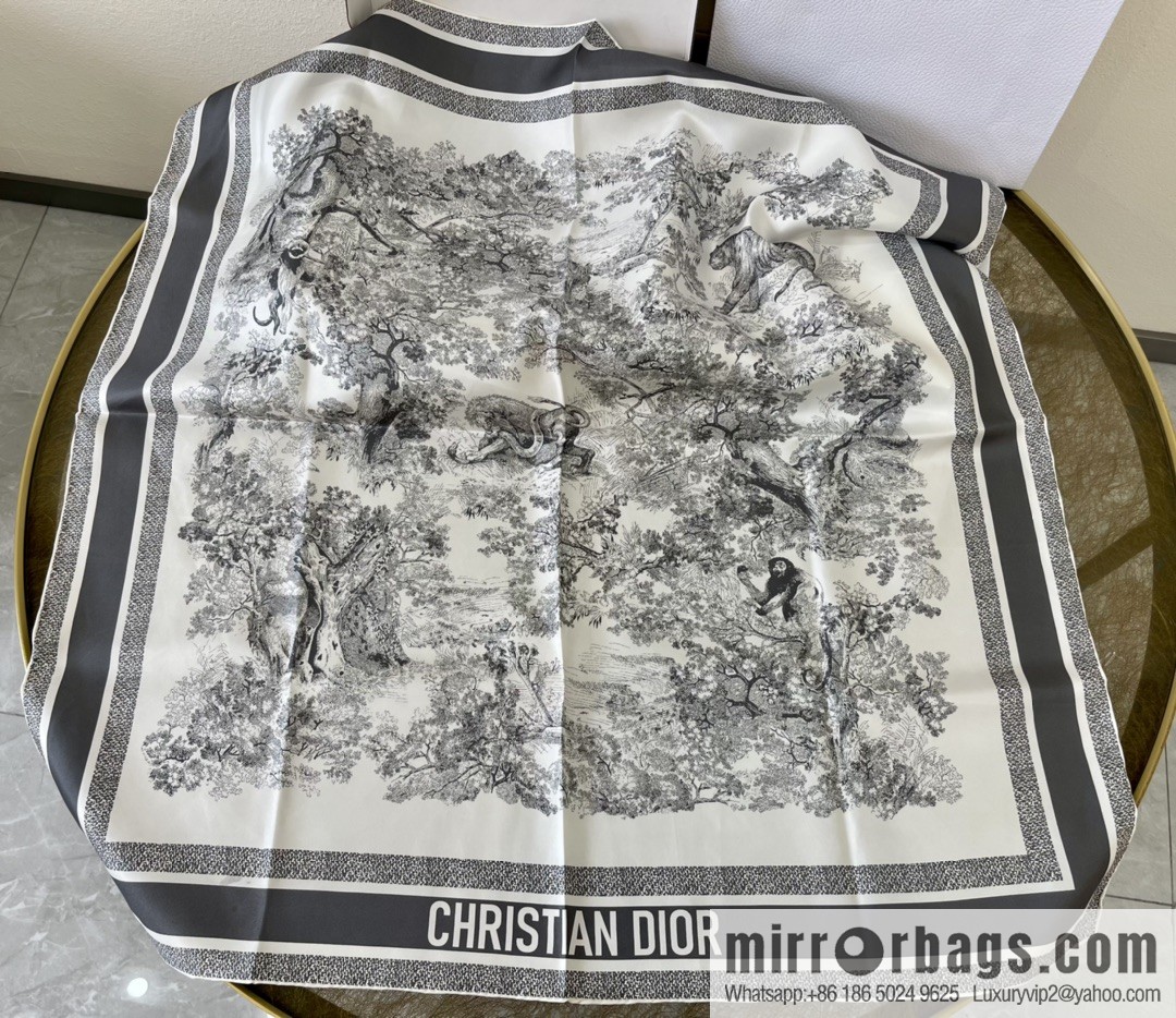 Dior 100% Silk New Sauvage Printed Square Towel