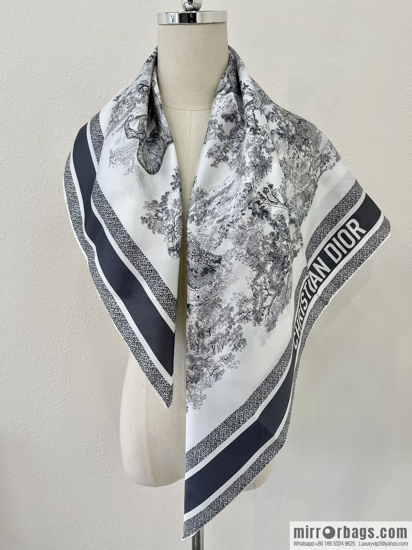 Dior 100% Silk New Sauvage Printed Square Towel