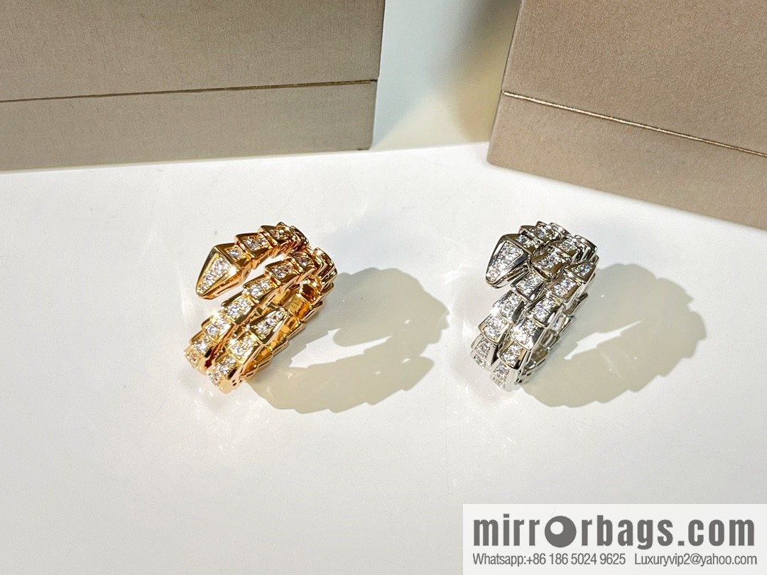 BVLGARI Bulgari full drill snake bone ring