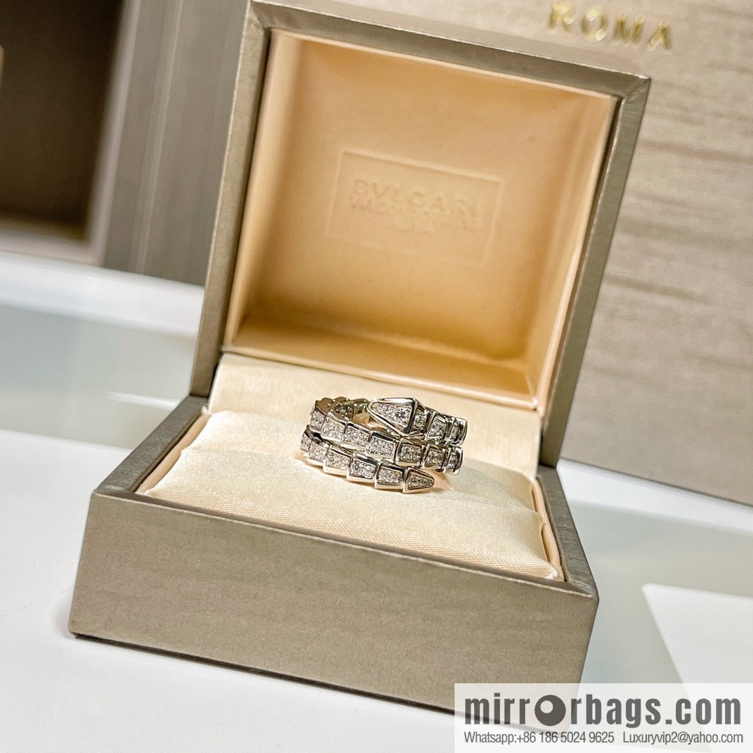 BVLGARI Bulgari full drill snake bone ring