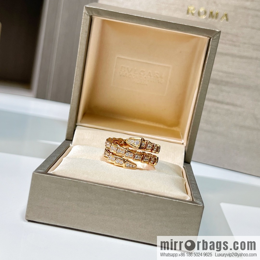 BVLGARI Bulgari full drill snake bone ring
