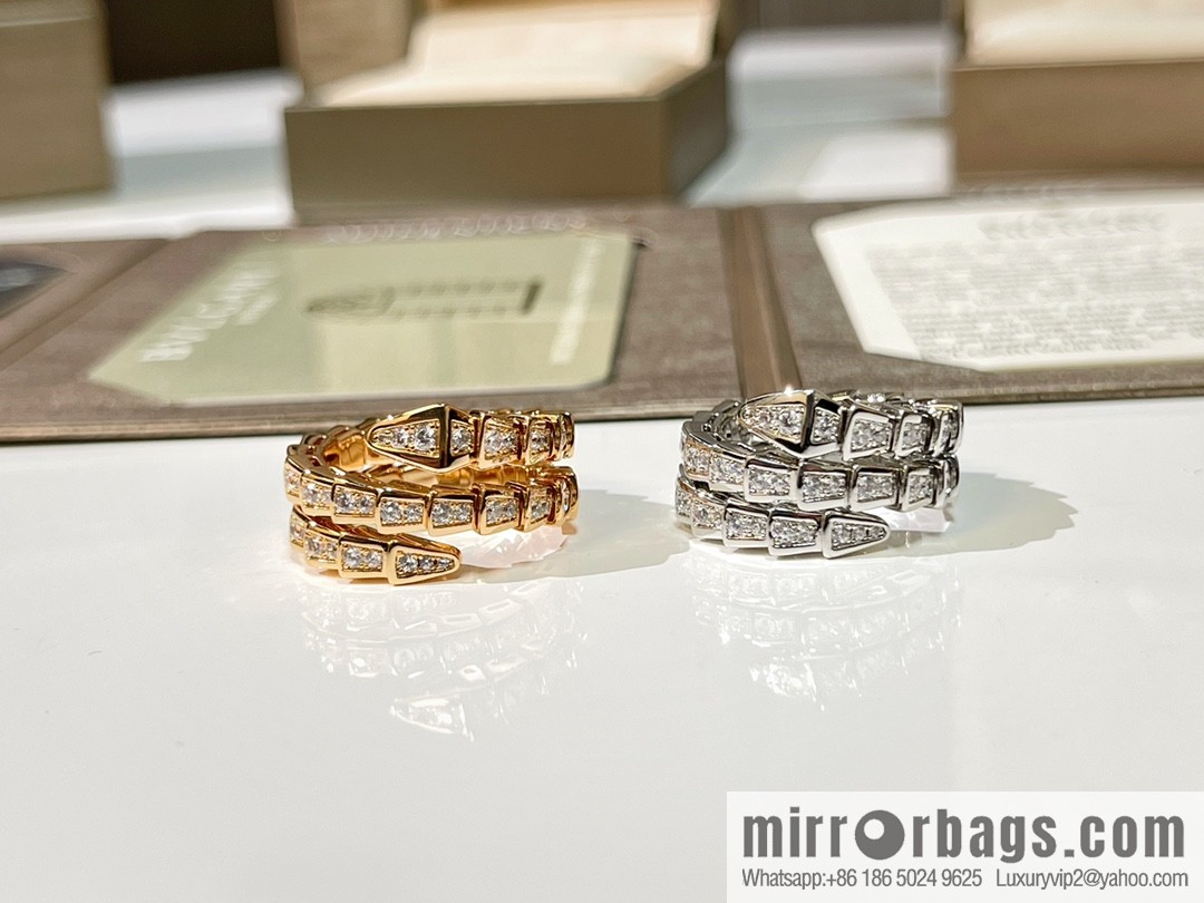 BVLGARI Bulgari full drill snake bone ring