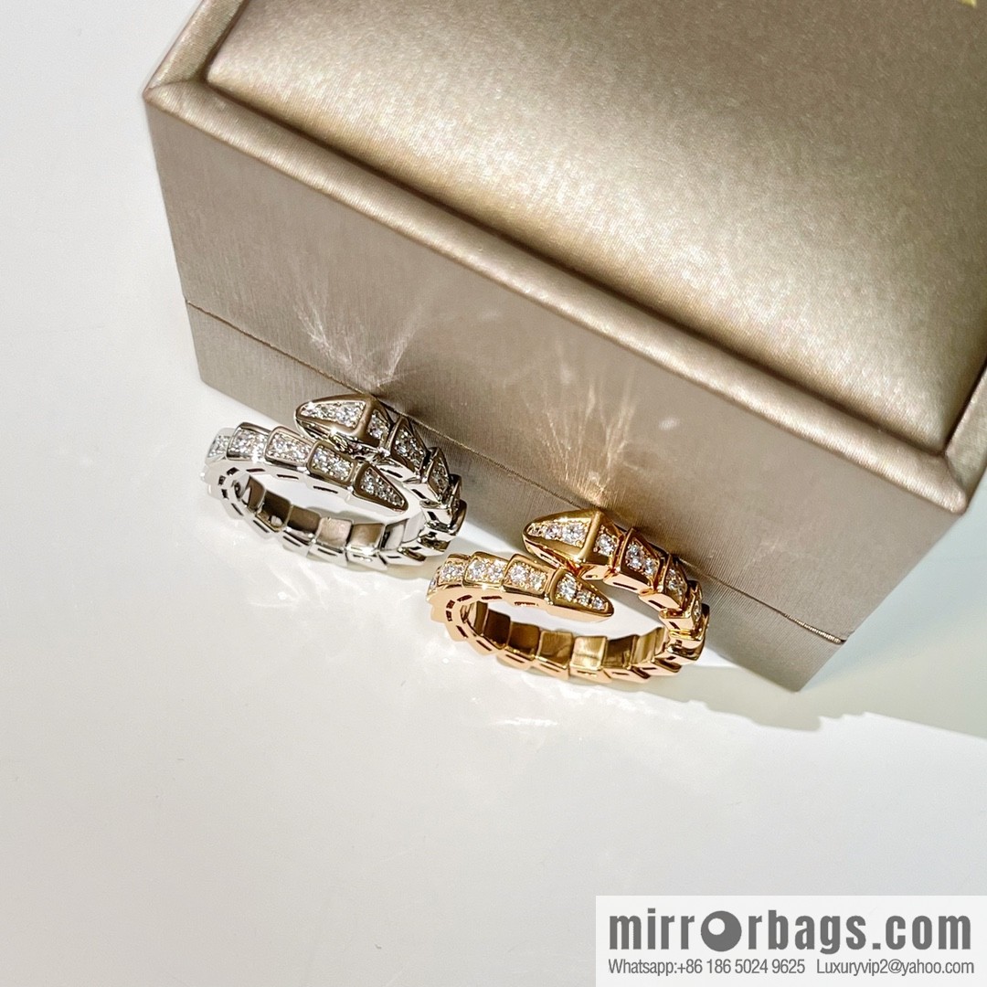 BVLGARI Bulgari full drill snake bone ring