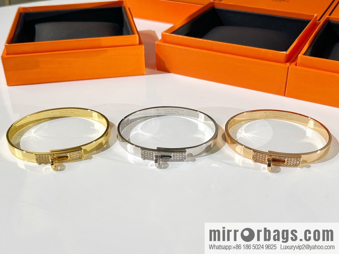 Hermès HERMES Kelly half diamond bracelet bracelet