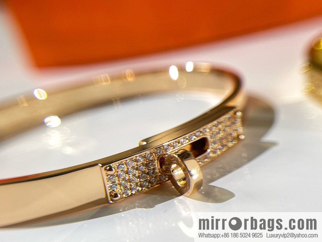 Hermès HERMES Kelly half diamond bracelet bracelet