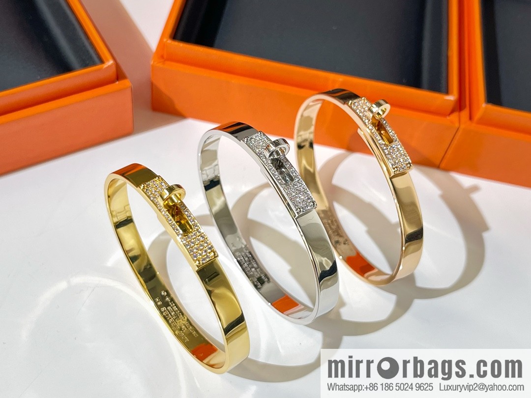 Hermès HERMES Kelly half diamond bracelet bracelet