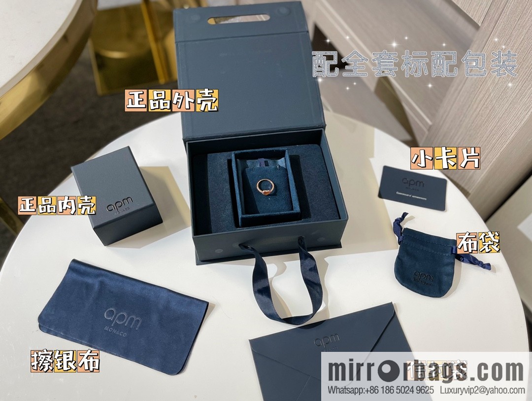 APM Monaco pink mother shell love ring