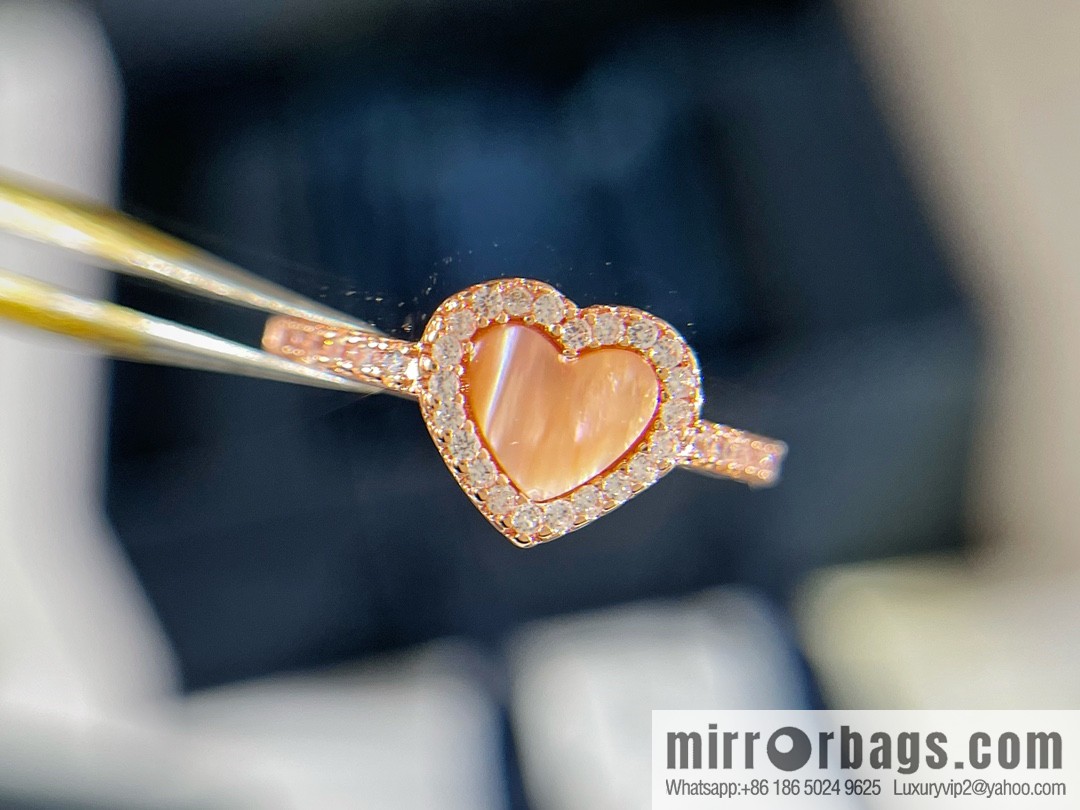 APM Monaco pink mother shell love ring