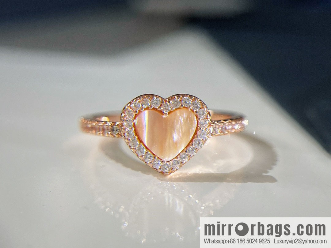 APM Monaco pink mother shell love ring