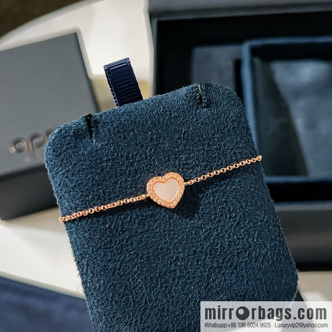 APM Monaco pink mother shell love bracelet adjustable