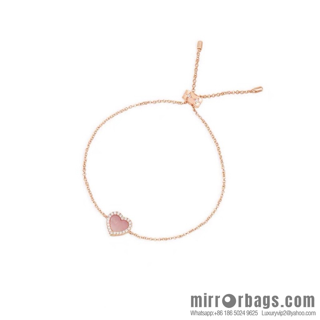 APM Monaco pink mother shell love bracelet adjustable