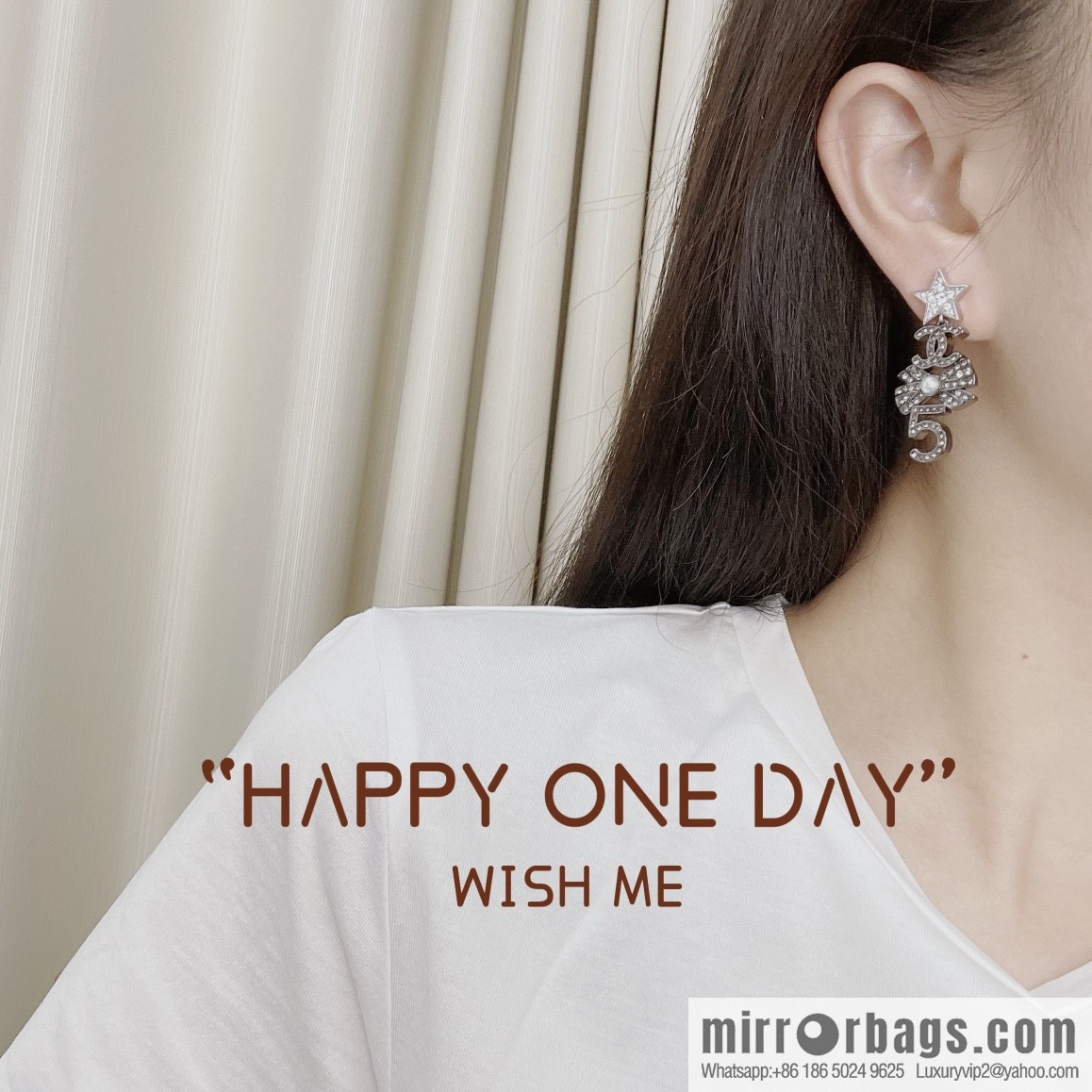 New ☑️ Chanel double c star bow 5 word stud earrings