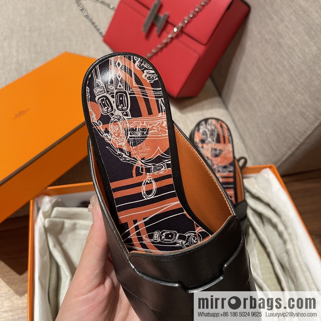 HERMES Hermès 2022 Latest Loafers Half-tow Catena Muller Shoes